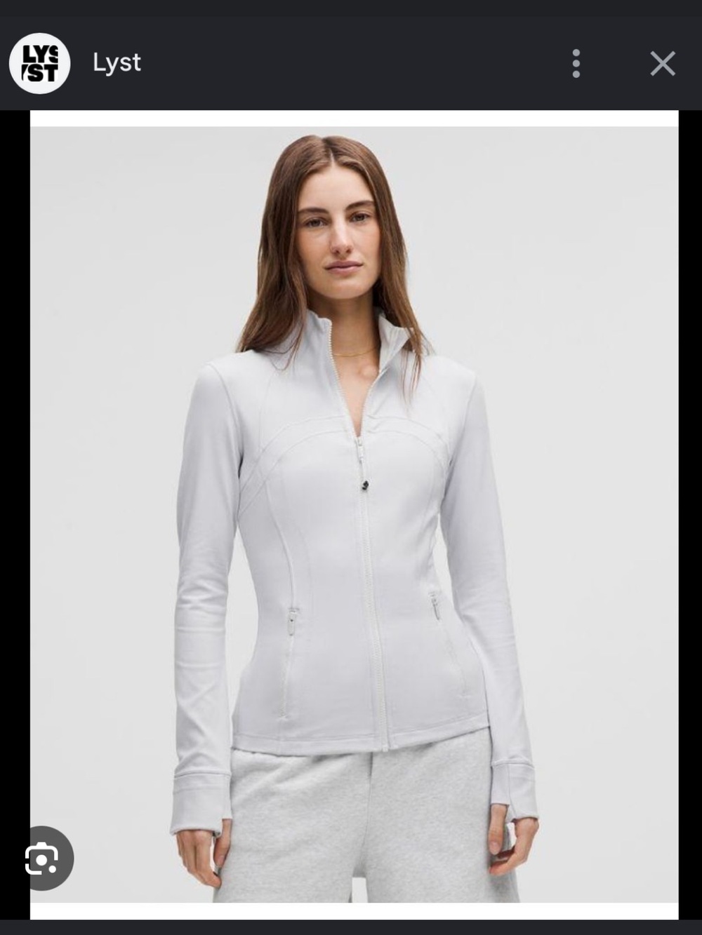 lululemon athletica Light Grey Fitted Full-Zip Jacket